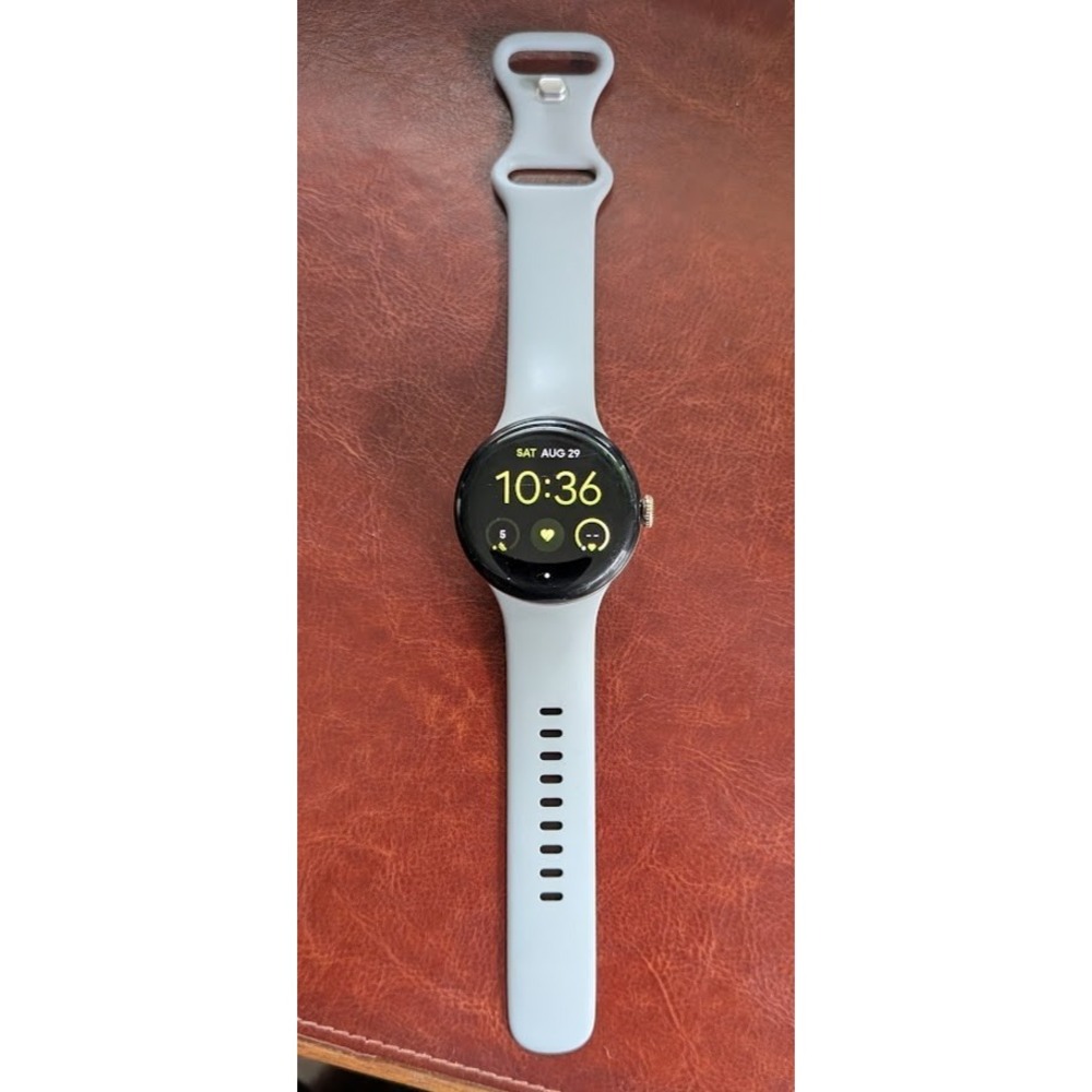 Google Pixel 3 Watch 41mm Champagne Gold Stainless Steel Case with Hazel Band